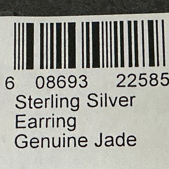 Genuine Jade Sterling Silver Earrings - Picture 2 of 5